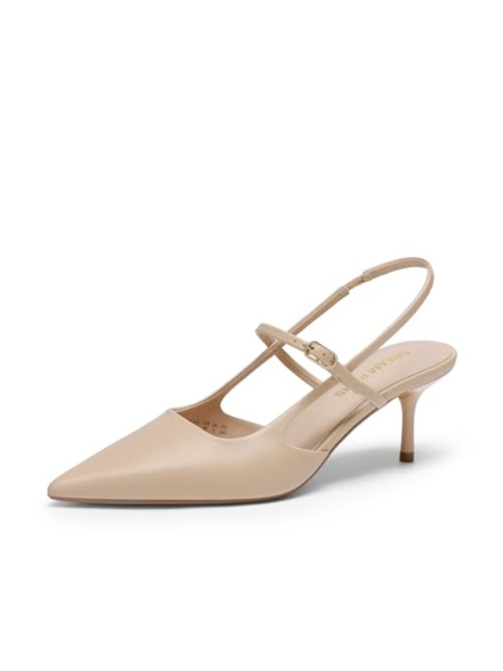 Women's Pointed Toe Slingback Kitten Heels Pumps with Buckle